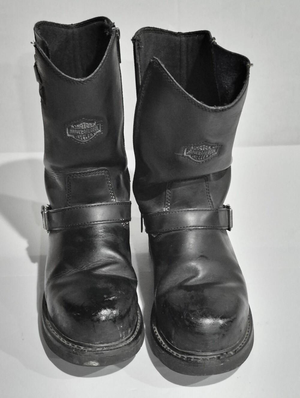 Harley-Davidson Style Men's Black Leather Engineer Boots 9M